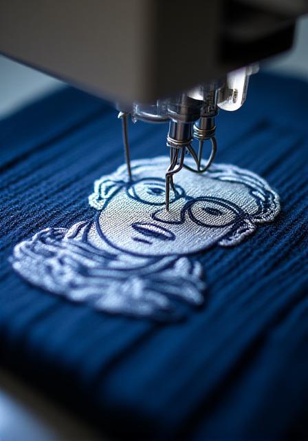 Dettaglio del processo di ricamo artigianale